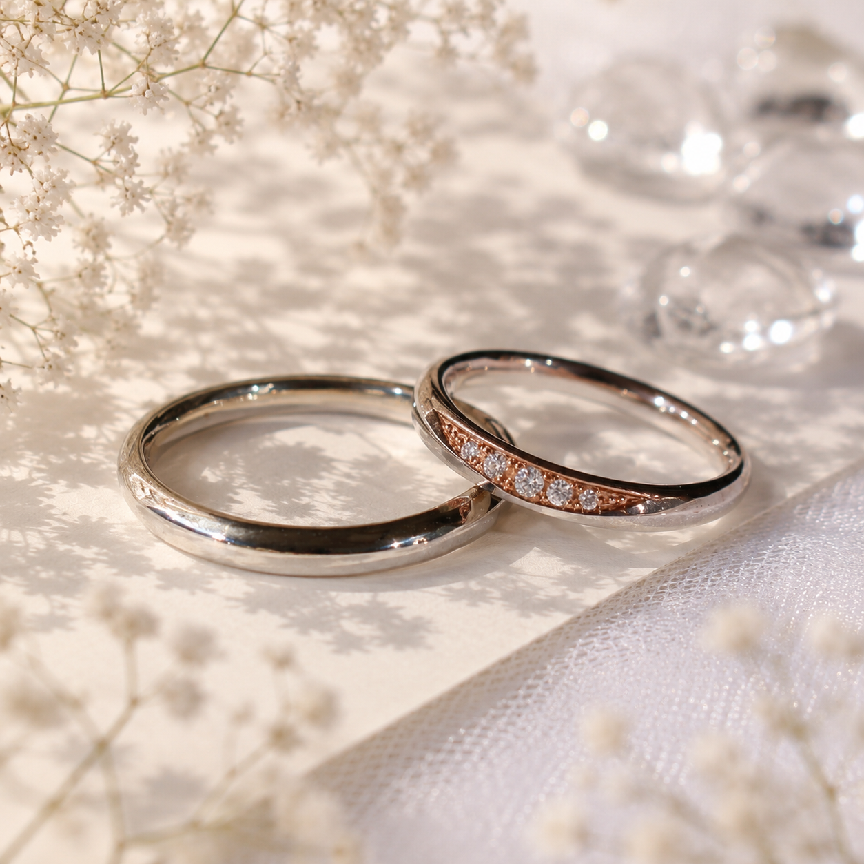 アネモン結婚指輪　コンビネーションリング