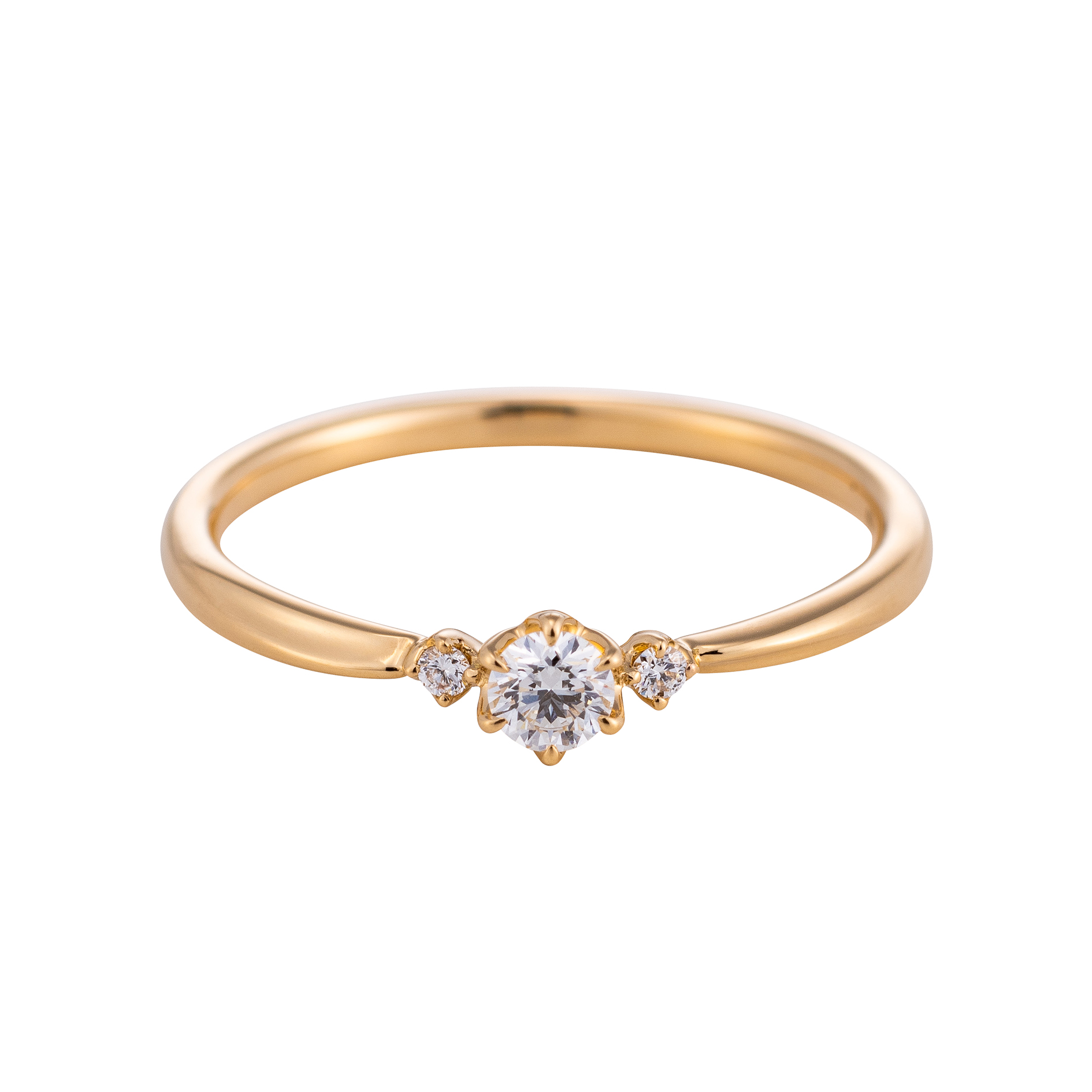 "インセンブレの婚約指輪 大堂ソリティアにサイドメレダイヤ"