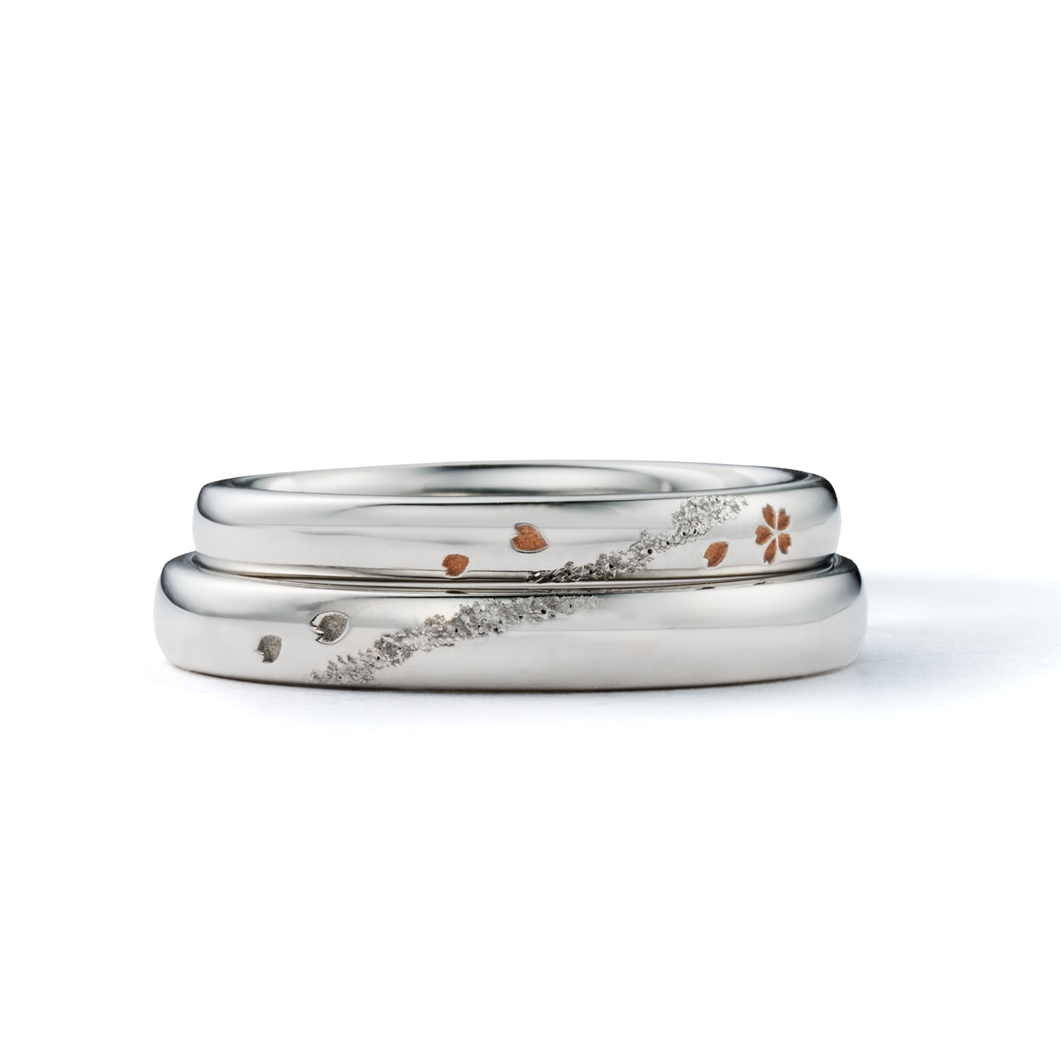 紡ぎ輪 結婚指輪 さくら咲く絢爛｜桜モチーフを施した和風デザインのペアマリッジリング