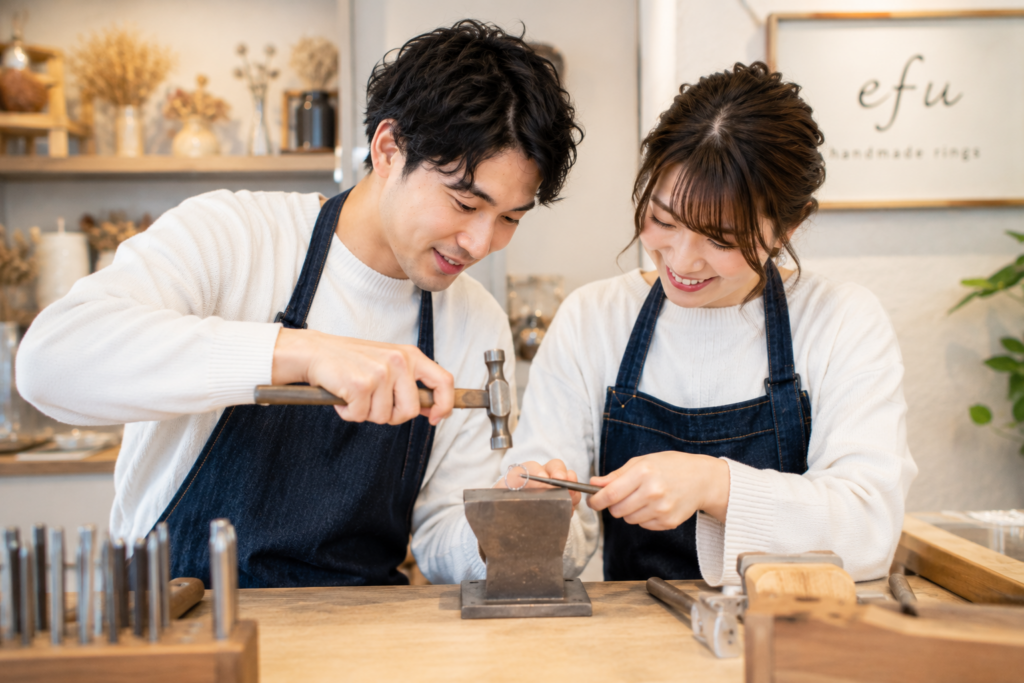 結婚指輪制作中カップル様