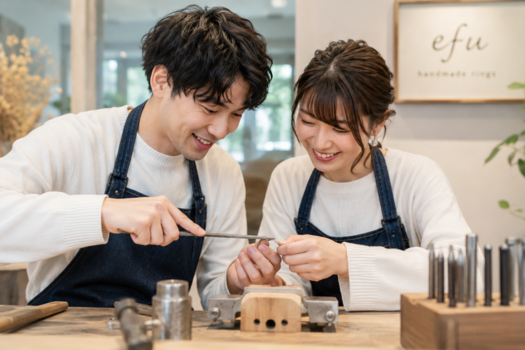手作り結婚指輪製作風景