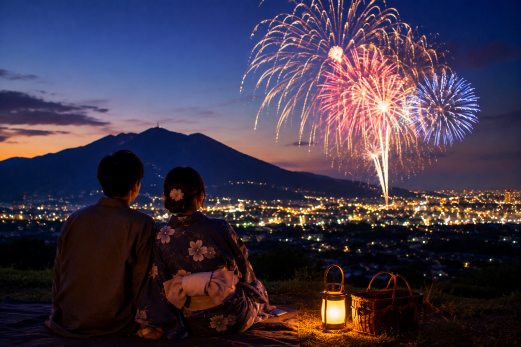 筑波山または花火デート